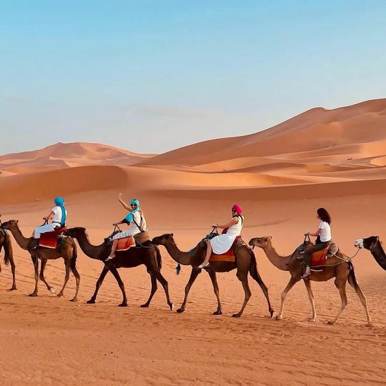 paseo en camello y noche en el desierto de Merzouga